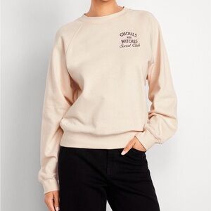Old Navy Cream Sweatshirt with Purple Graphic
